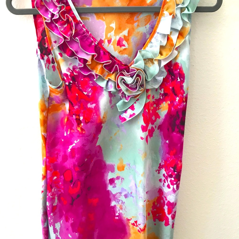 Dressy bright ruffle tank